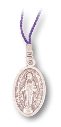Miraculous Medal On Blue Cord
