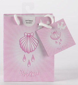 Small Baptism Girl Gift Bag with Gift Tissue
