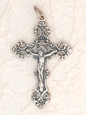 Fleur di Lis Crucifix 1-3/4 inch