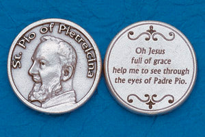 Pocket Prayer Token with St Padre Pio with Prayer
