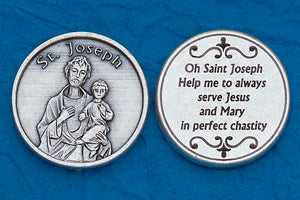 Pocket Prayer Token with St Joseph with Prayer
