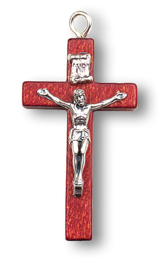 2-inch Wood Cross With Metal Corpus