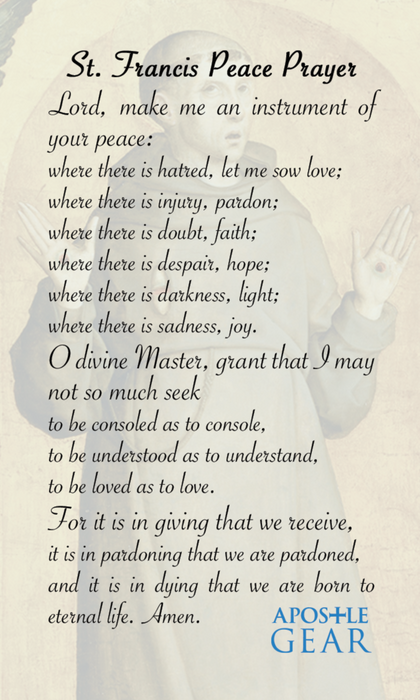 St. Francis of Assisi Prayer Cards - 25-Pack