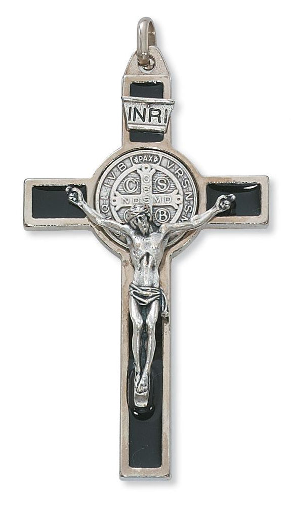 3-inch Silver Saint Benedict Crucifix