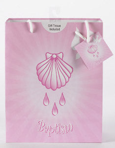 Large Baptism Girl Gift Bag with Gift Tissue