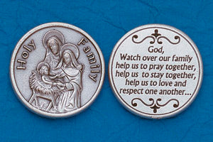 Pocket Prayer Token with Holy Family with Prayer