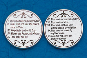 Pocket Prayer Token with The Ten Commandments