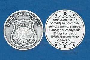 Religious Coin Token Policeman's Serenity Prayer Serve and Protect