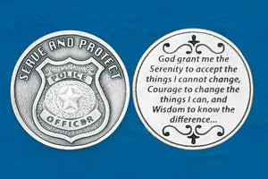 Pocket Prayer Token with Policeman's Serenity Prayer