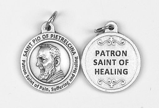 3/4 inch Saint Pio Pendant - Patron Saint of Pain, Suffering and Healing