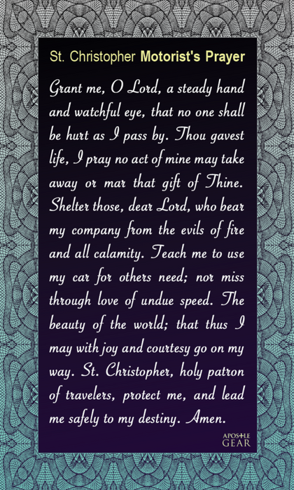St. Christopher Motorist Prayer Card - 25-Pack
