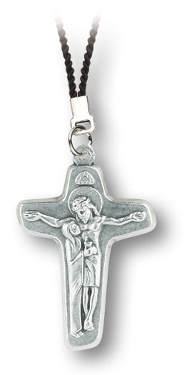 Blessed Mother At The Crucifixion On Cross with Black Cord