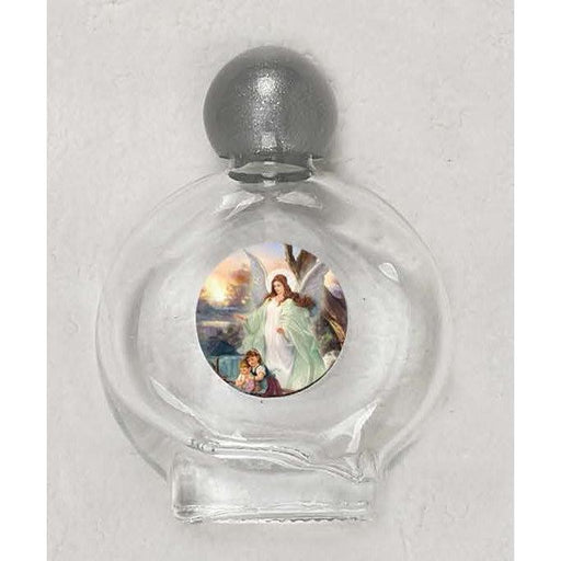 Glass Holy Water Bottle with Image of Guardian Angel