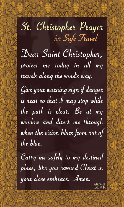 St. Christopher Traveler Prayer Card - 25-Pack