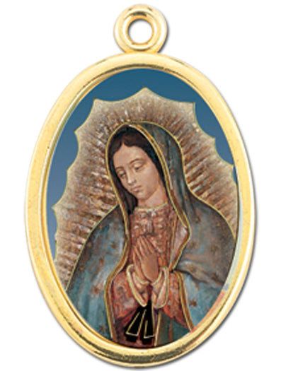 Gold Oval Our Lady Of Guadalupe Picture Medal