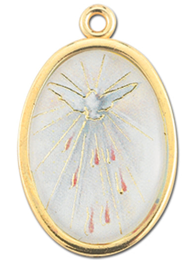 Gold Oval Holy Spirit Picture Medal