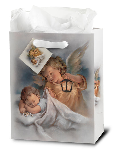 Guardian Angel with Lamp Med Gift Bag with Tissue