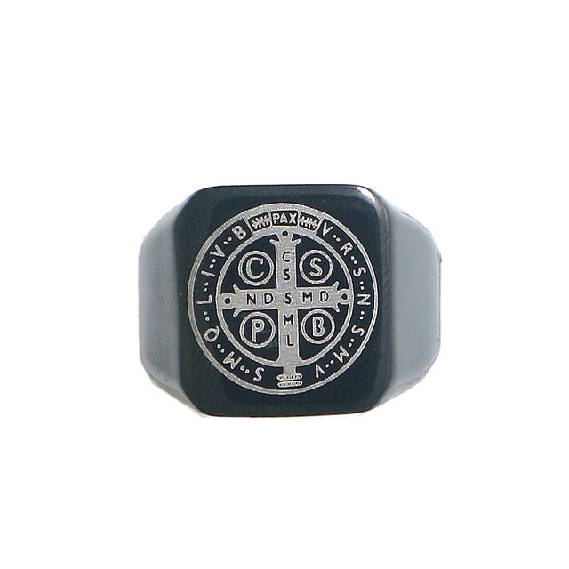 St. Benedict Laser-Etched Ring