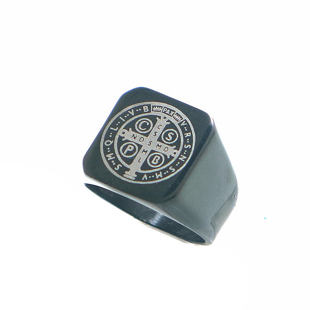 St. Benedict Laser-Etched Ring