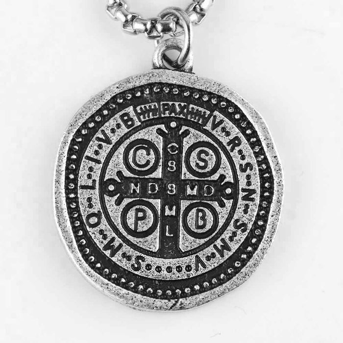 St. Benedict Vintage Medal Necklace or Keychain