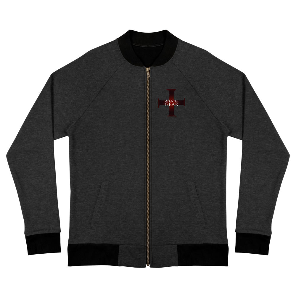 Apostle Gear Maroon Cross Bomber Jacket for Men and Women