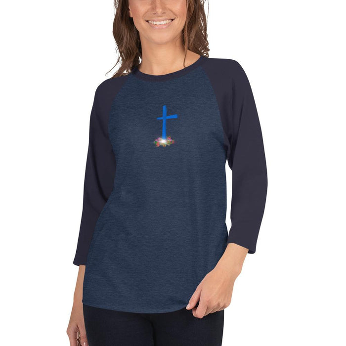 Blue Cross 3/4 sleeve raglan shirt